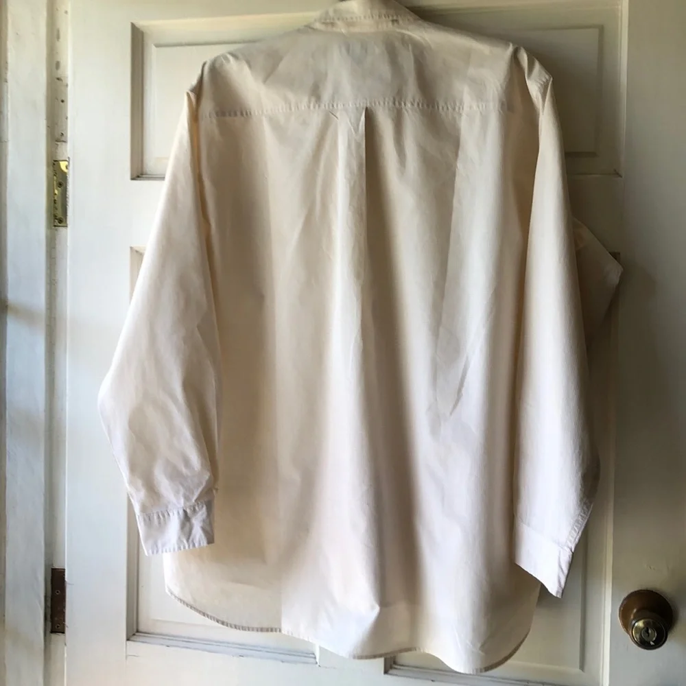 J. CREW Light Yellow Ivory button down Long Sleeve Dress Shirt Size L